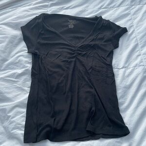 American Eagle Women's Black V-Neck Top